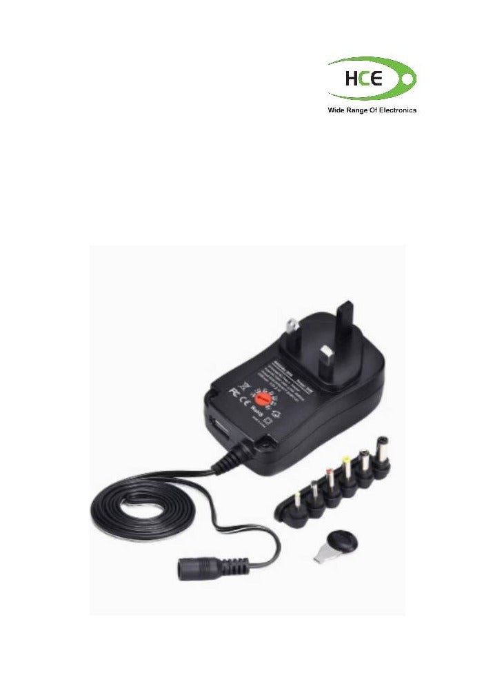 أتش سي إي Universal AC And DC Adapter With Tip Black