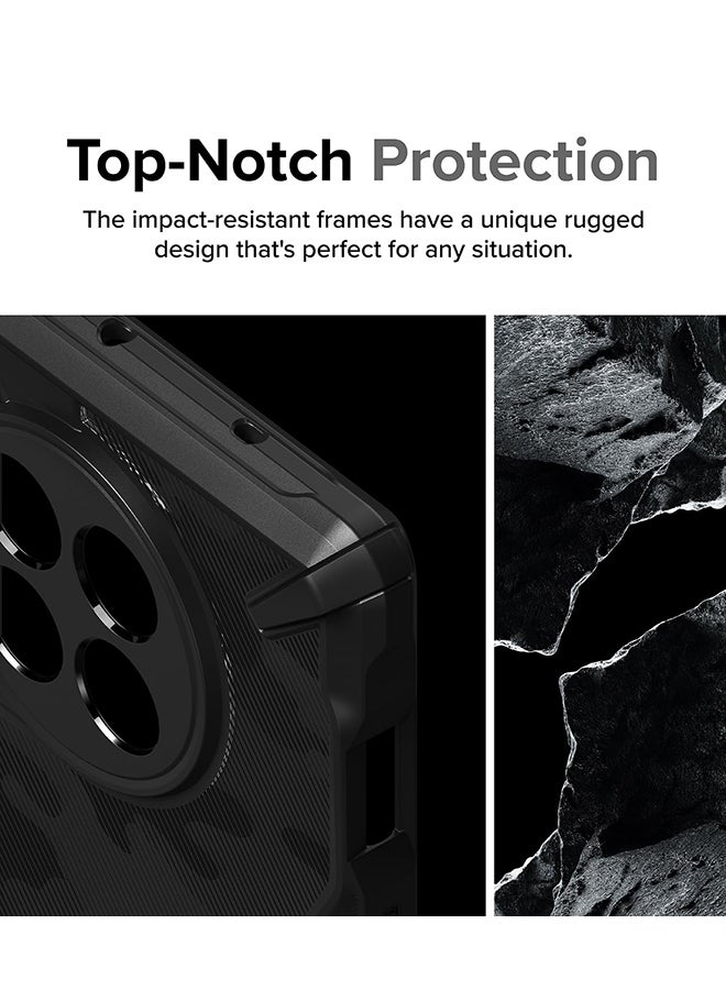 Ringke Fusion-X Compatible With OnePlus 12R 5G Case Cover Transparent Hard Back Soft Flexible TPU Bumper Shockproof Protection Back Cover Camo Black - Image 3