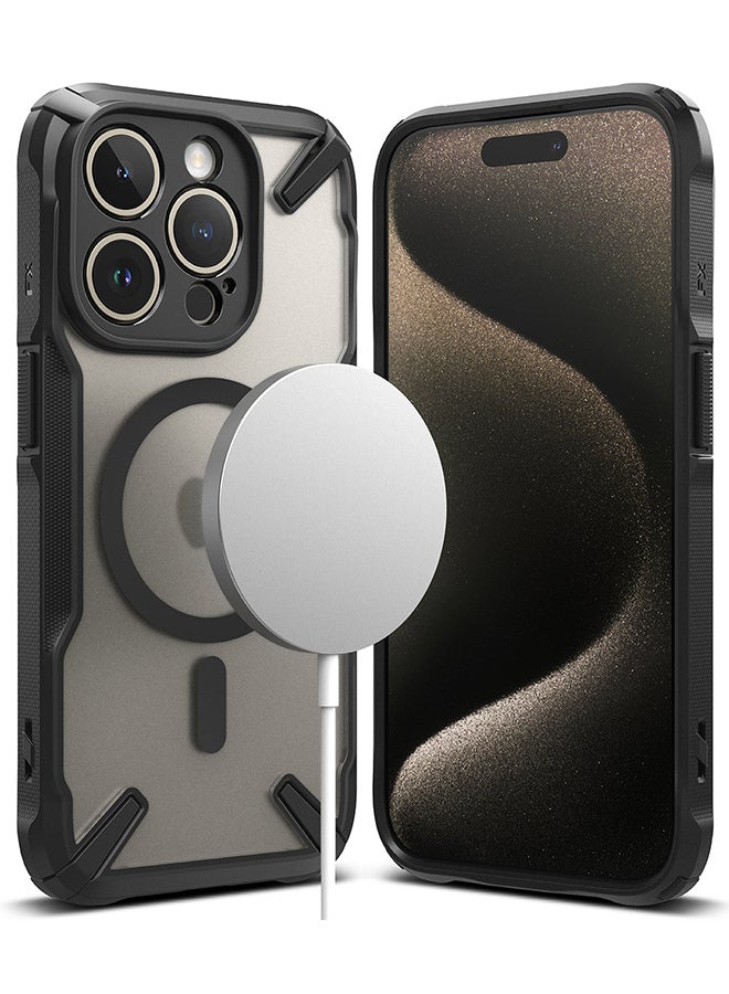Ringke Fusion-X Magnetic Case Compatible With iPhone 15 Pro Max Case Cover Anti-Fingerprint Rugged Shockproof Protective Phone Cover Matte Black - Image 1