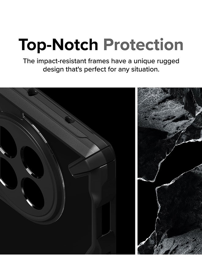 Ringke Fusion-X Compatible with OnePlus 12R 5G Case Cover Transparent Hard Back Soft Flexible TPU Bumper Shockproof Protection Back Cover Black - Image 3