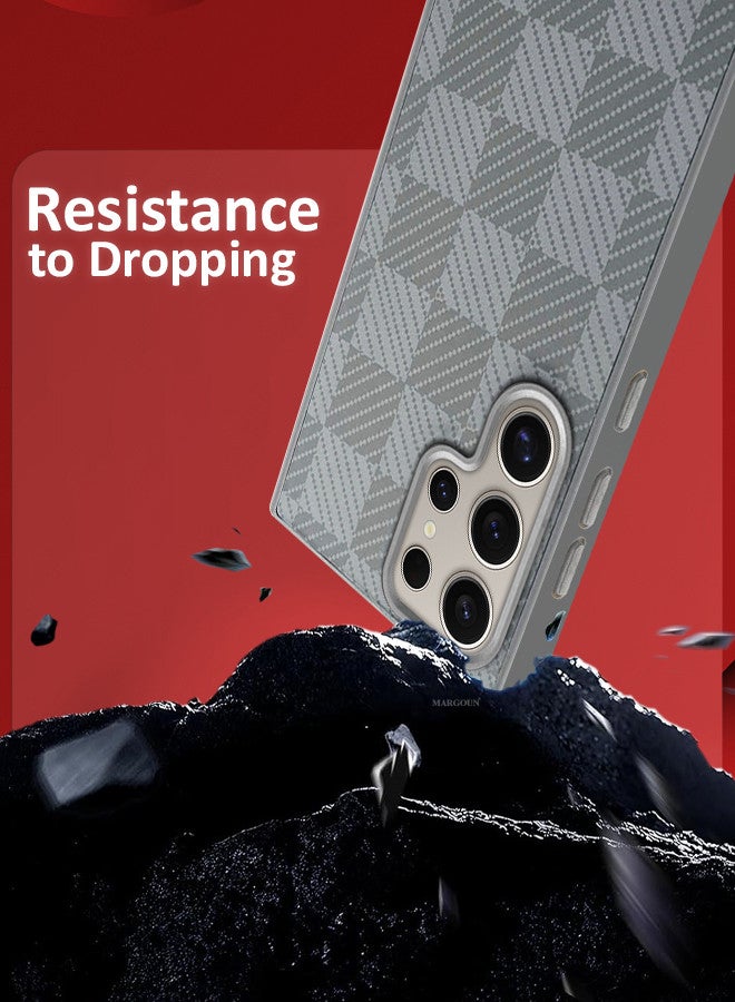 MARGOUN Case Cover For Samsung Galaxy S24 Ultra 2 Pack And Screen Protector 2024 New Pattern Aramid Carbon Fiber Phone Case Slim And Light Design MIX8 - Image 5