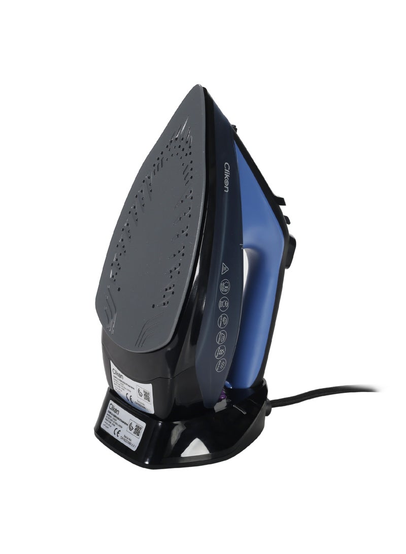 كليكون Cord & Cordless Steam Iron With Ceramic Coated Nonstick Soleplate, Anti Drip Function, Variable Steam Levels, 2 Year Warranty 230 ml 2400 W CK4129 Blue/Black  - Image 4