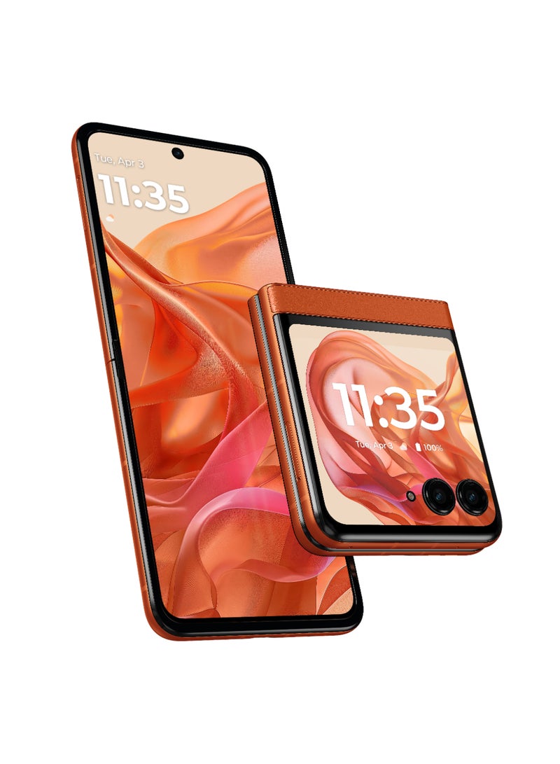 موتورولا Razr 50 Ultra 5G ثنائي الشريحة Peach Fuzz وذاكرة الوصول العشوائي (RAM) سعة 12 جيجابايت وسعة 512 جيجابايت - الإصدار الدولي  - Image 2
