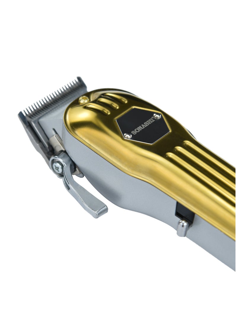 SONASHI - Rechargeable Hair Clipper With Digital LCD Display 3 Hours Continuous Working Sharp And Carbon Steel Blade with High-Quality Metal Body Chargeable and Cordless Power 1000mA Golden SHC-1061 Golden - Image 1