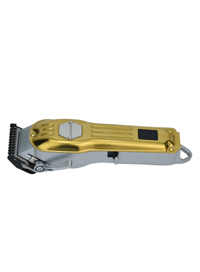 SONASHI - Rechargeable Hair Clipper With Digital LCD Display 3 Hours Continuous Working Sharp And Carbon Steel Blade with High-Quality Metal Body Chargeable and Cordless Power 1000mA Golden SHC-1061 Golden - Image 1