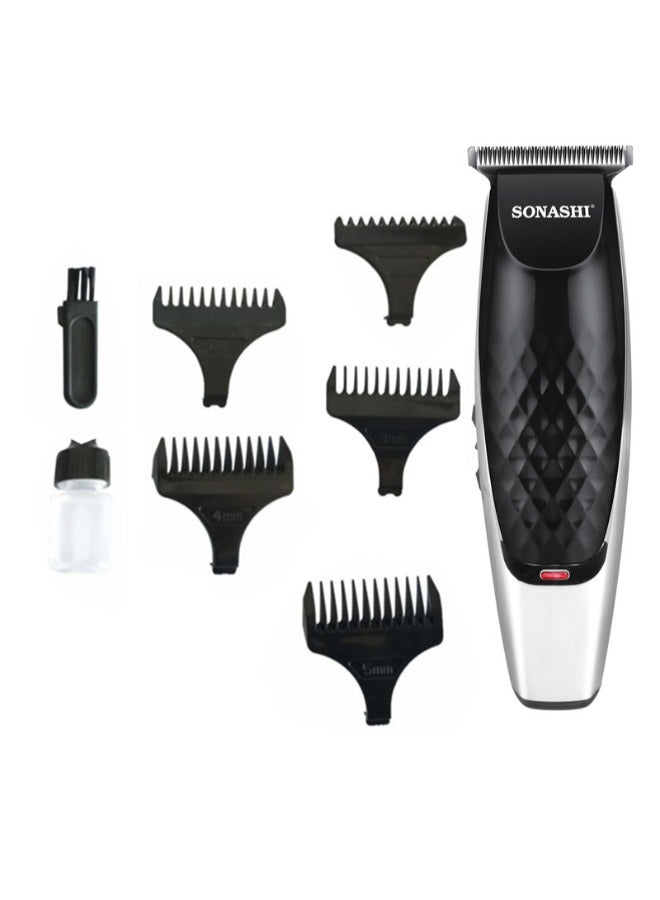 Rechargeable Hair Clipper 5W with R-Type Cutter Head - Shaving and Hair | Sharp And Durable Blades with 5 Combs - with 1 Hour Continuous Working | Cordless Hair Clipper Black 