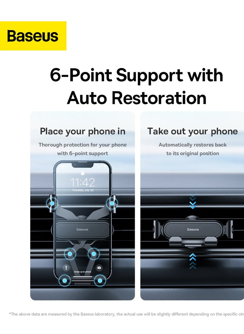 Baseus Mobile Holder for Car 2024 Upgraded Hook Shape Clip Car Phone Holder for Air Vent Auto Lock Car Mobile Holder iPhone Holder Car for iPhone 13/14/15 Pro Max Galaxy S21/22/23/24 Ultra, etc Black - Image 3