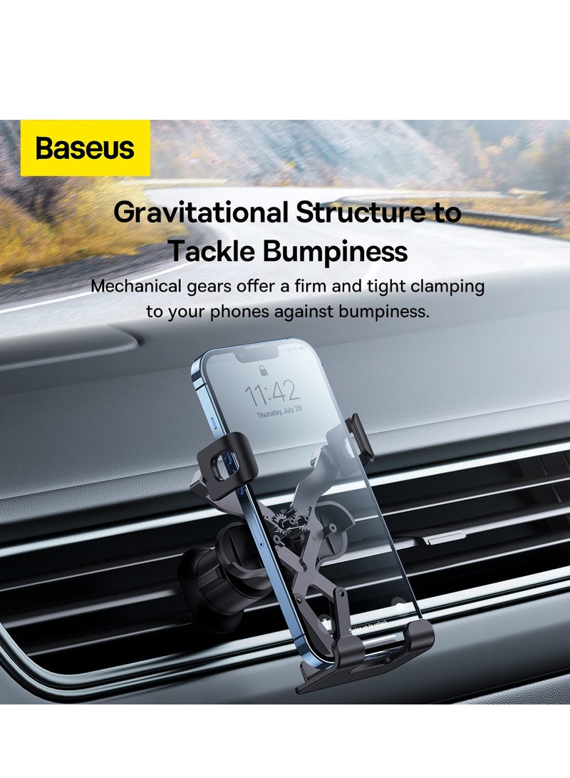 Baseus Mobile Holder for Car 2024 Upgraded Hook Shape Clip Car Phone Holder for Air Vent Auto Lock Car Mobile Holder iPhone Holder Car for iPhone 13/14/15 Pro Max Galaxy S21/22/23/24 Ultra, etc Black - Image 2