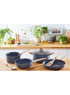 تيفال TEFAL طقم أواني طهي | Natural Force طقم من 5 قطع | قدر 24 سم / مقالي 20/24 سم / ملعقة | طلاء Mineralia+ غير لاصق | معادن طبيعية | مؤشر Thermo-signal | صنع في فرنسا | ضمان لمدة سنتين | G2669282 24سم  - Image 3