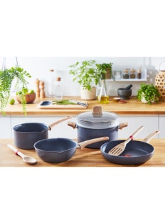 تيفال TEFAL طقم أواني طهي | Natural Force طقم من 5 قطع | قدر 24 سم / مقالي 20/24 سم / ملعقة | طلاء Mineralia+ غير لاصق | معادن طبيعية | مؤشر Thermo-signal | صنع في فرنسا | ضمان لمدة سنتين | G2669282 24سم  - Image 4