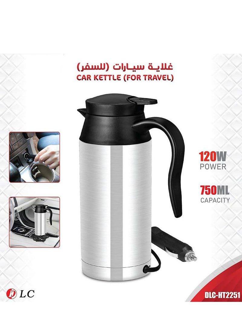 DLC 120 Watt Traveller Kettle for Car with Capacity 750 ml 120 W DLC-HT2251 Silver - Image 1