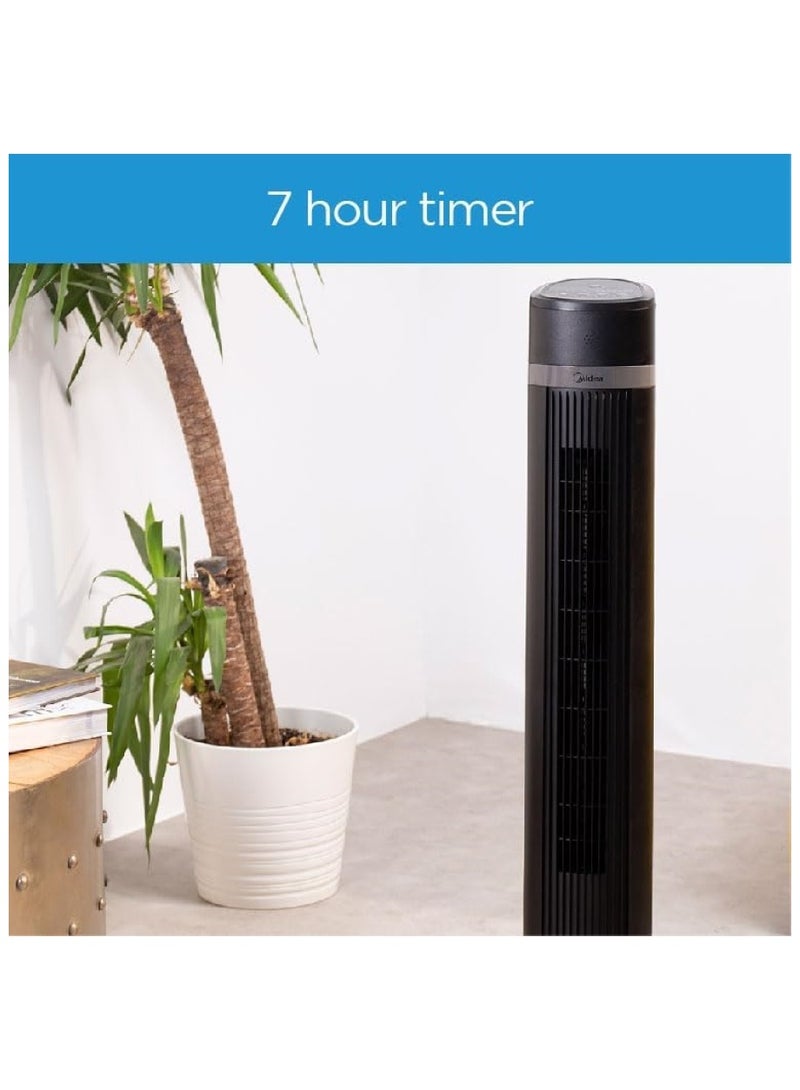 Midea - Tower Fan With Multifunction Remote Control 45 W FZ1018TRB Black - Image 1