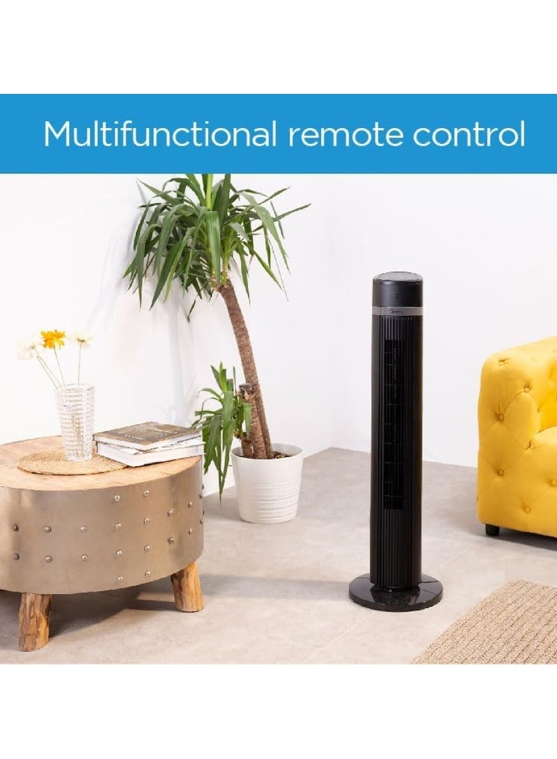 Midea - Tower Fan With Multifunction Remote Control 45 W FZ1018TRB Black - Image 1