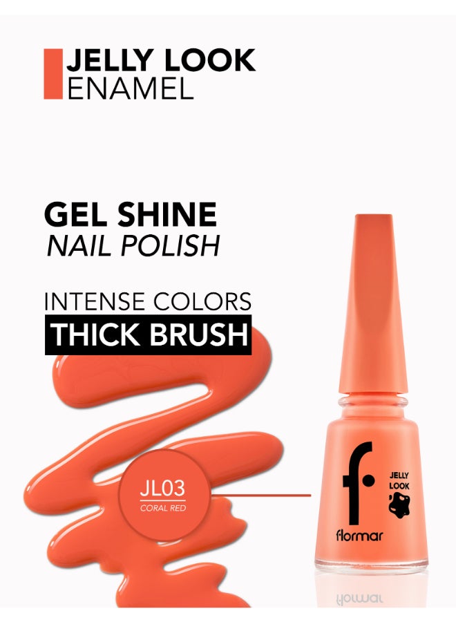 flormar Jelly Look Nail Enamel - JL03 Coral Red - Image 4