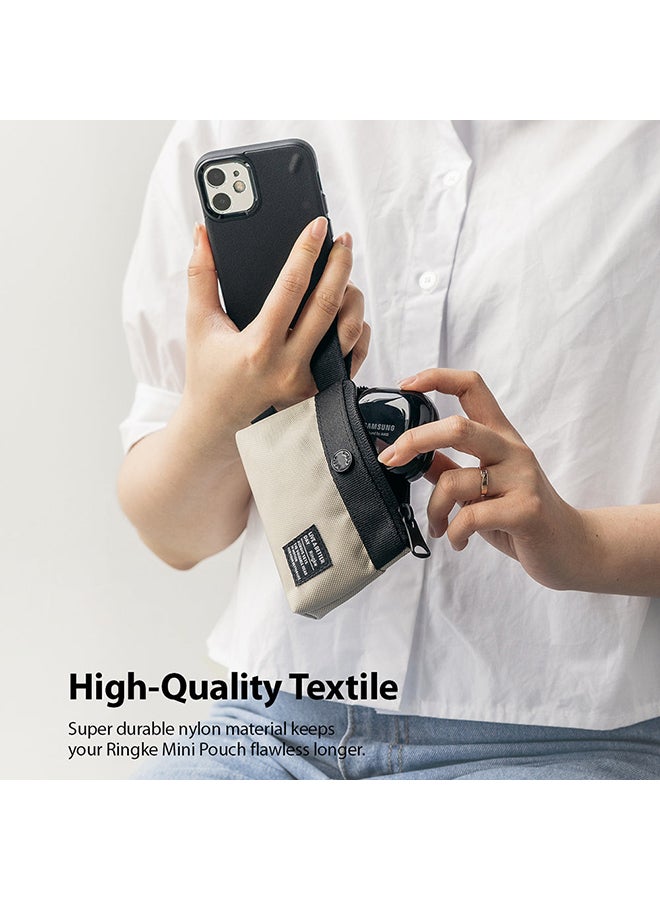 Ringke Mini Pouch [2-Way Bag Miniature] Nylon Carrying Pouch Small Bag for AirPods, Galaxy Buds, Earphones, Cards, ID - Black  - Image 3