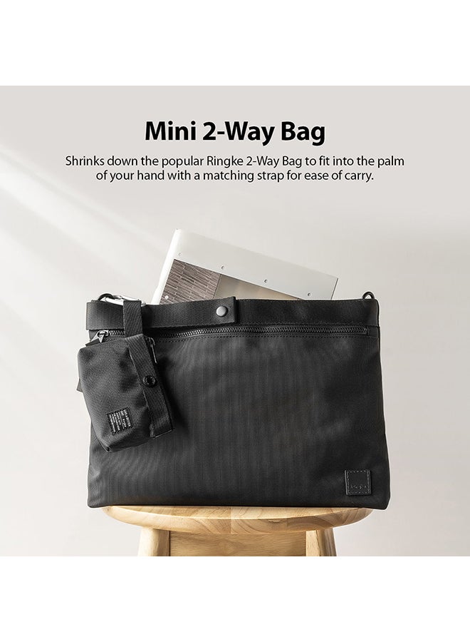 Ringke Mini Pouch [2-Way Bag Miniature] Nylon Carrying Pouch Small Bag for AirPods, Galaxy Buds, Earphones, Cards, ID - Black  - Image 4