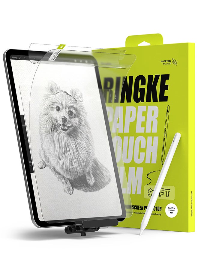 Ringke Paper Touch [Soft] Film Compatible with iPad Pro 13 Inch Screen Protector (M4, 2024) Prevents Oily Smudges Protector for Writing & Drawing - 2 Pack Clear - Image 1