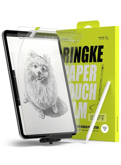 Paper Touch [Soft] Film Compatible with iPad Pro 11 Inch Screen Protector (M4, 2024) Prevents Oily Smudges Resistant for Writing & Drawing - 2 Pack Clear