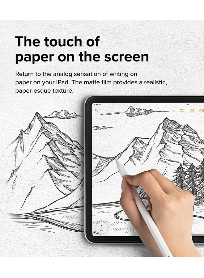 Ringke Paper Touch [Soft] Film Compatible with iPad Air 11" (M3 2025)/(M2 2024) Prevents Oily Smudges Reflection Resistant Paperfeel Protector-2 Pack Clear - Image 3
