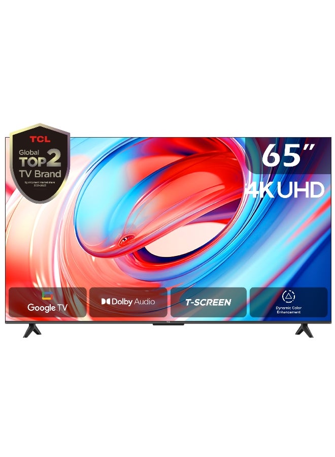 TCL 65 Inch 4K HDR10 Smart LED Google TV with Dolby Audio Black 65V6B 65V6B Black  - Image 1
