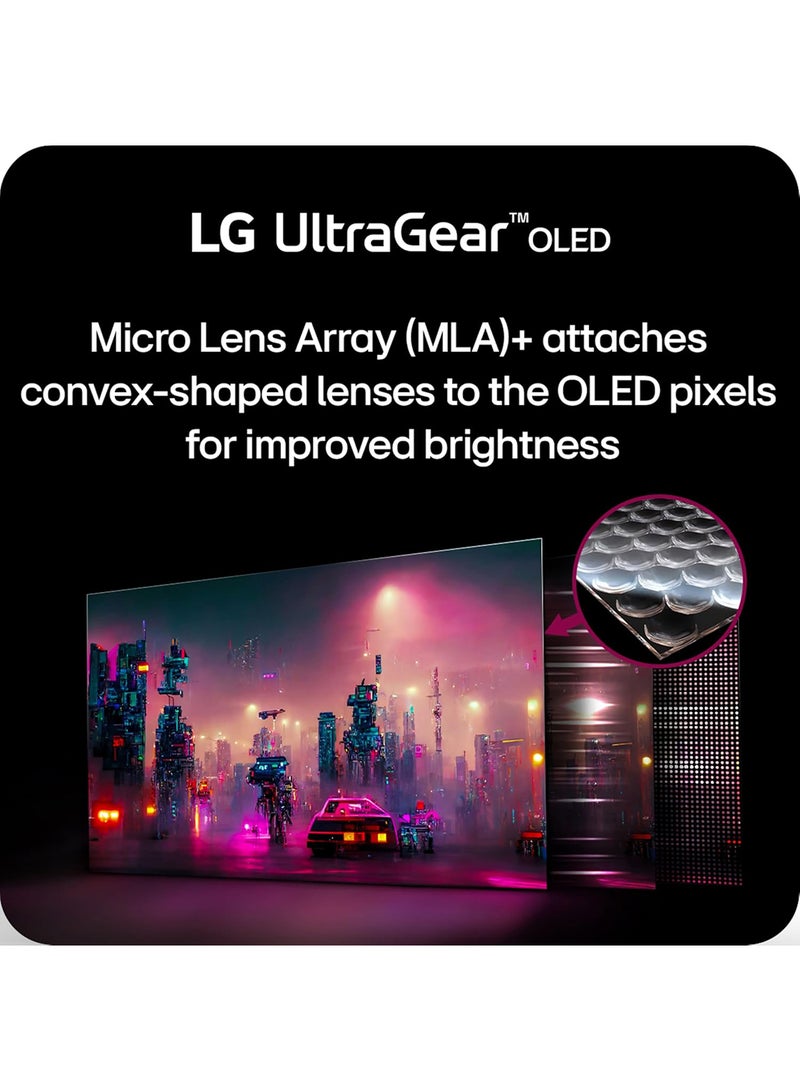 LG - 45 inch Ultragear OLED Curved Gaming Monitor WQHD 800R 240Hz 0.03ms DisplayHDR True Black 400 AMD FreeSync Premium Pro NVIDIA G-Sync HDMI 2.1 DisplayPort Tilt/Height/Swivel Stand 45GS95QE Black - Image 1