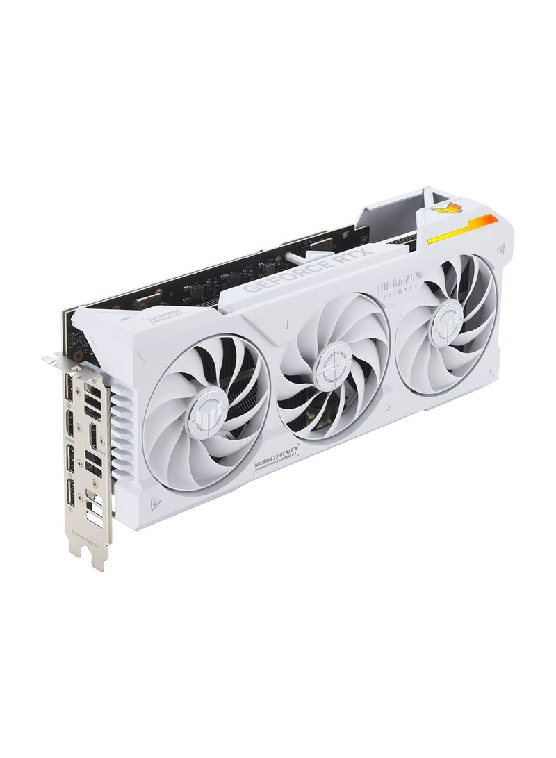 بطاقة رسومات TUF Gaming GeForce RTX 4070 Ti SUPER BTF OC، 16 جيجابايت GDDR6X 256 بت مع DLSS3، 2670 ميجاهرتز OC، سرعة ذاكرة 21 جيجابت في الثانية، 8448 CUDA Core، / PCI E 4.0، 2 * HDMI / 3 * DP، أبيض | 90YV0KI0-M0NA00