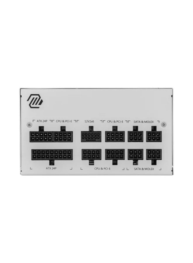 MSI MAG A850GL PCIE5 850W Modular Power Supply, Intel ATX12V Version 3.0, 120mm Cooling Fan, 80 Plus Gold Efficiency Rating, 4 x PCIe 6+2-Pin Connectors, 8 x SATA Connectors, 306-7ZP8A31-CE0 White  - Image 4