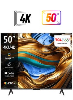 TCL 50 Inch Wide Color Gamut HDR10+ 4K UHD Google TV with Bezel Less Display - 50P755 Black  - Image 1