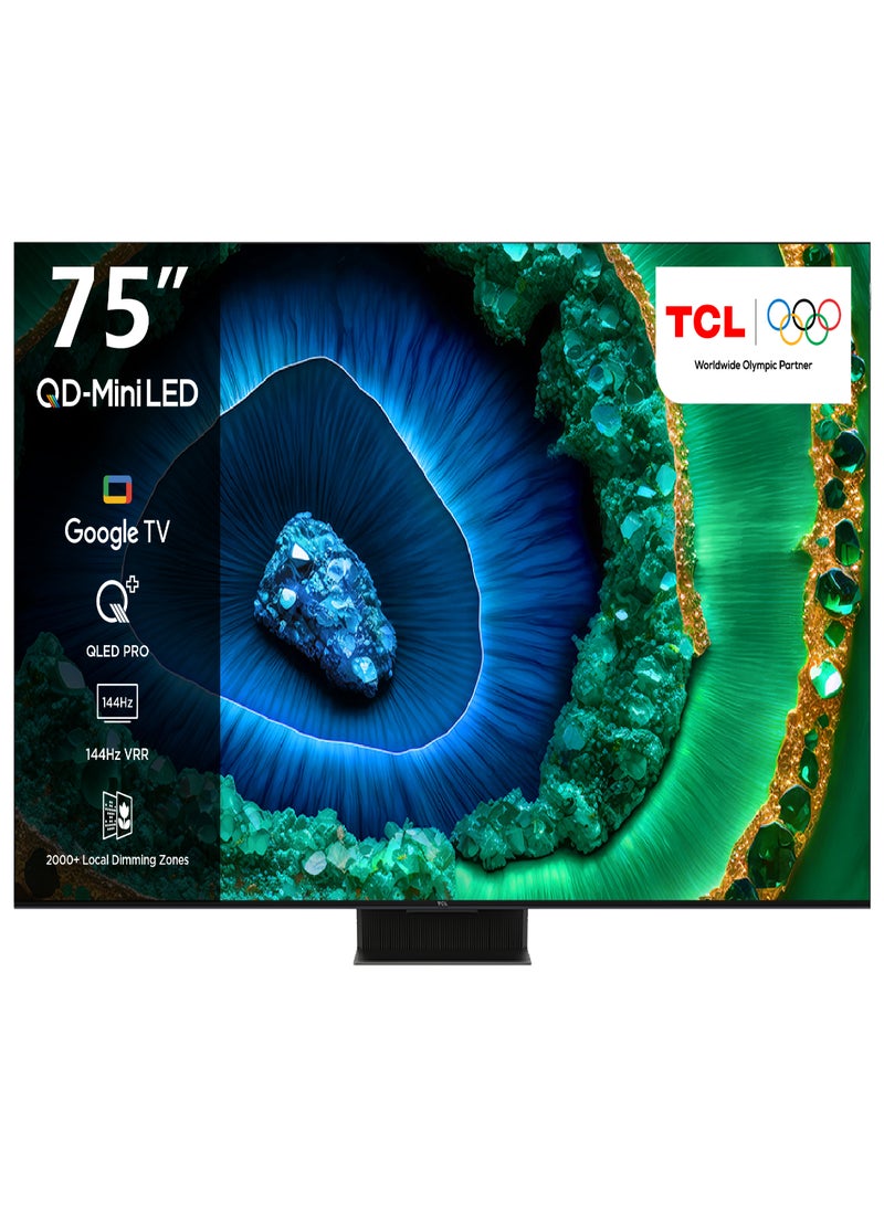TCL - 75 Inch Premium QD-Mini LED 4K Google TV with AMD FreeSync Premium Pro Black 75C855 75C855 Black - Image 1