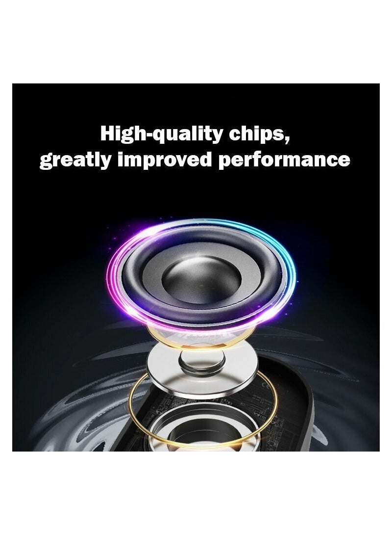 HP - BTS02 Bluetooth Speaker Desktop Speaker Stereo Bass RGB Light TWS Hands-free Call Wireless Speaker Black - Image 1
