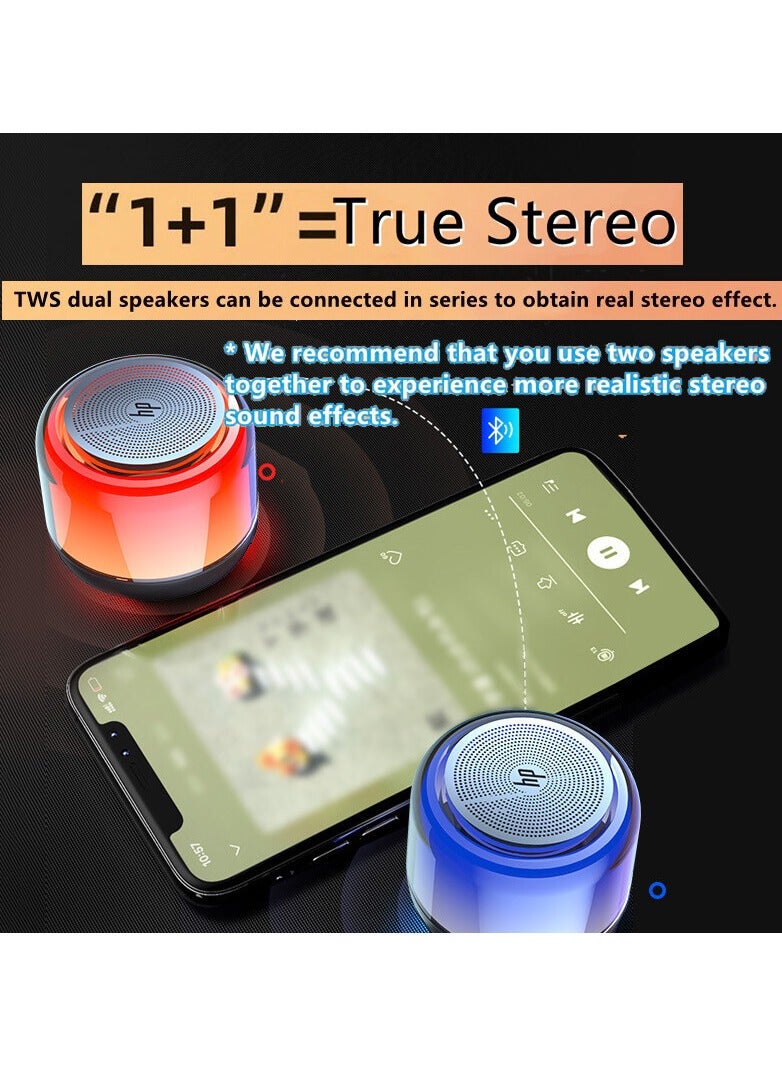HP - BTS02 Bluetooth Speaker Desktop Speaker Stereo Bass RGB Light TWS Hands-free Call Wireless Speaker Black - Image 1