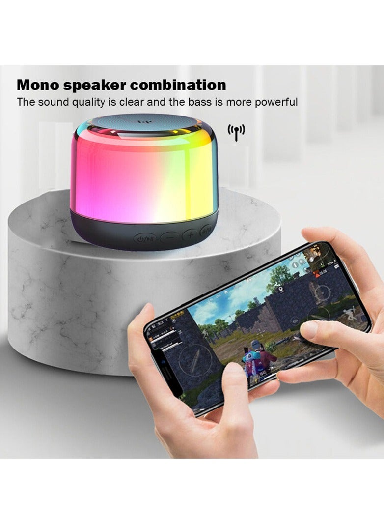 HP - BTS02 Bluetooth Speaker Desktop Speaker Stereo Bass RGB Light TWS Hands-free Call Wireless Speaker Black - Image 1