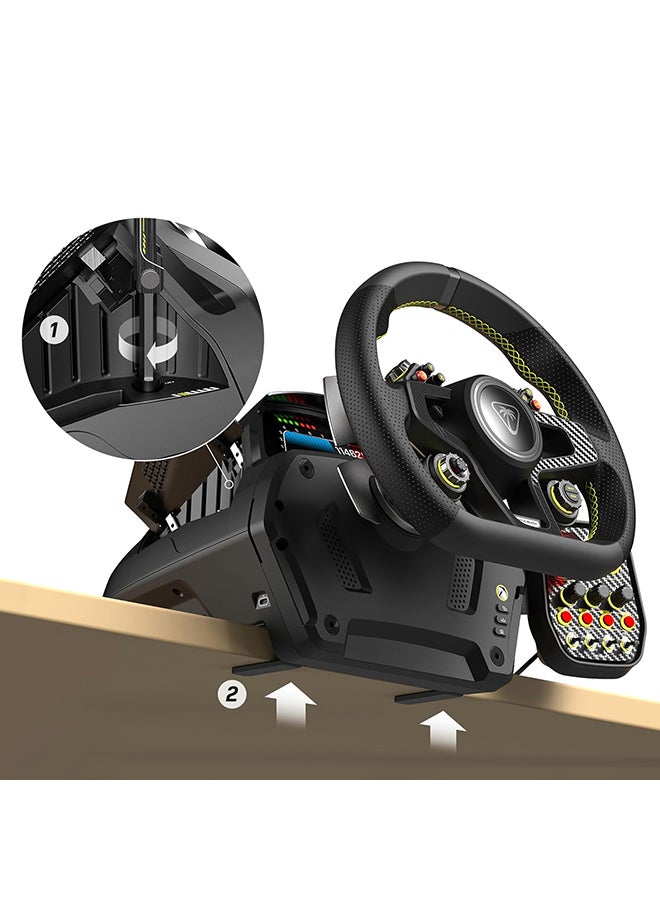 TURTLE BEACH - Turtle Beach VelocityOne Race Wheel & Pedal System Licensed for Xbox Series X|S, Xbox One, Windows PCs – 7.2Nm Direct Drive Force Feedback, 3 Pedals & Magnetic Paddle Shifters, Hall Effect Sensors - Image 1