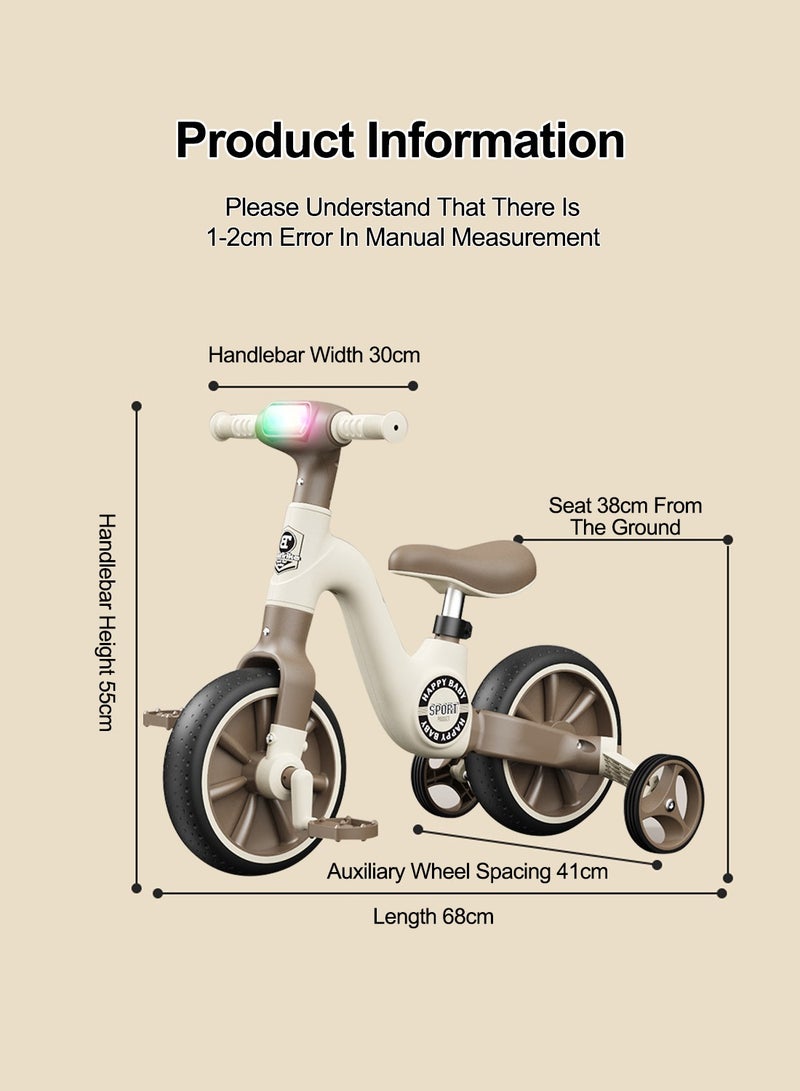 Kidle - 2 In 1 Children's Tricycle With Lights And Music 1-6 Years Old Boys And Girls Baby Scooter/Balance Car Pedal-Less Bike Multi-Functional One Car Dual-Use - Image 1