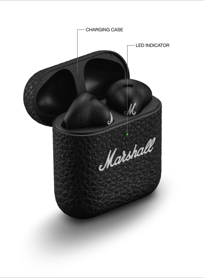 Marshall - Minor IV Bluetooth Earphones - Water Resistant Earphones Bluetooth Wireless Earbuds With 30+ Hours Playtime Black - Image 1