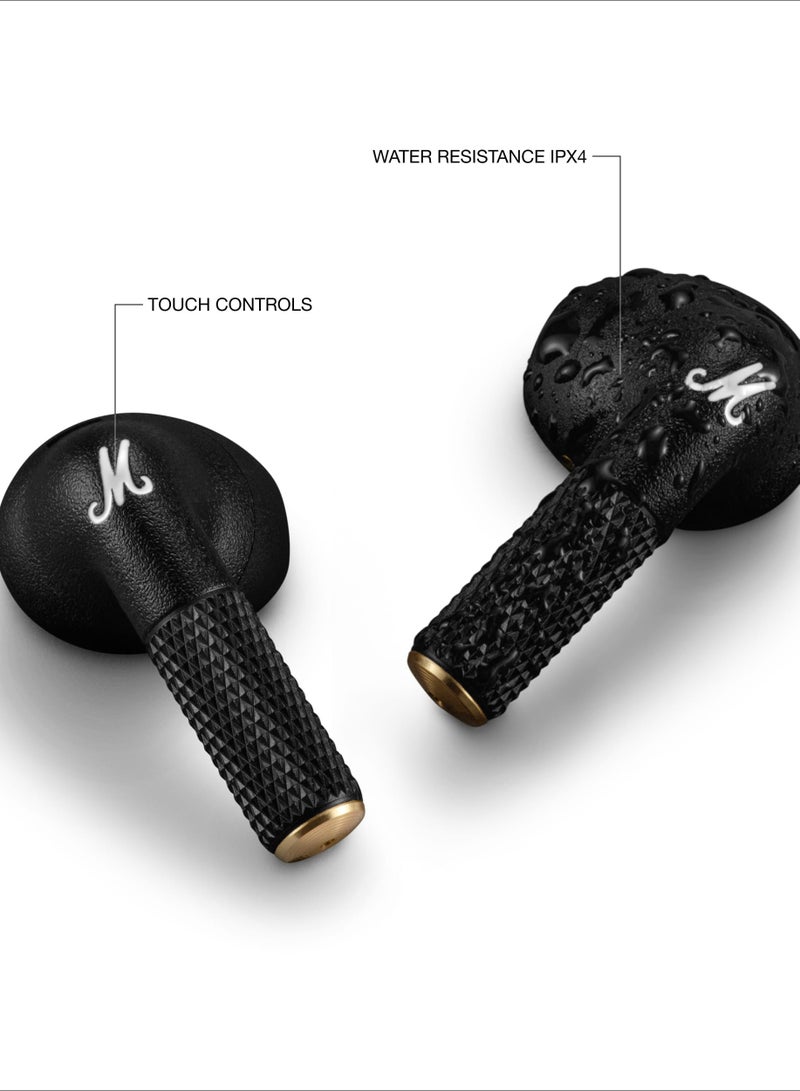 Marshall - Minor IV Bluetooth Earphones - Water Resistant Earphones Bluetooth Wireless Earbuds With 30+ Hours Playtime Black - Image 1