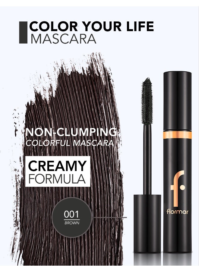flormar Color Your Life Mascara – 001 Brown – High-Pigment Color Mascara, Defined Volume, Smudge-Resistant Wear, Clump-Free Finish - Image 5