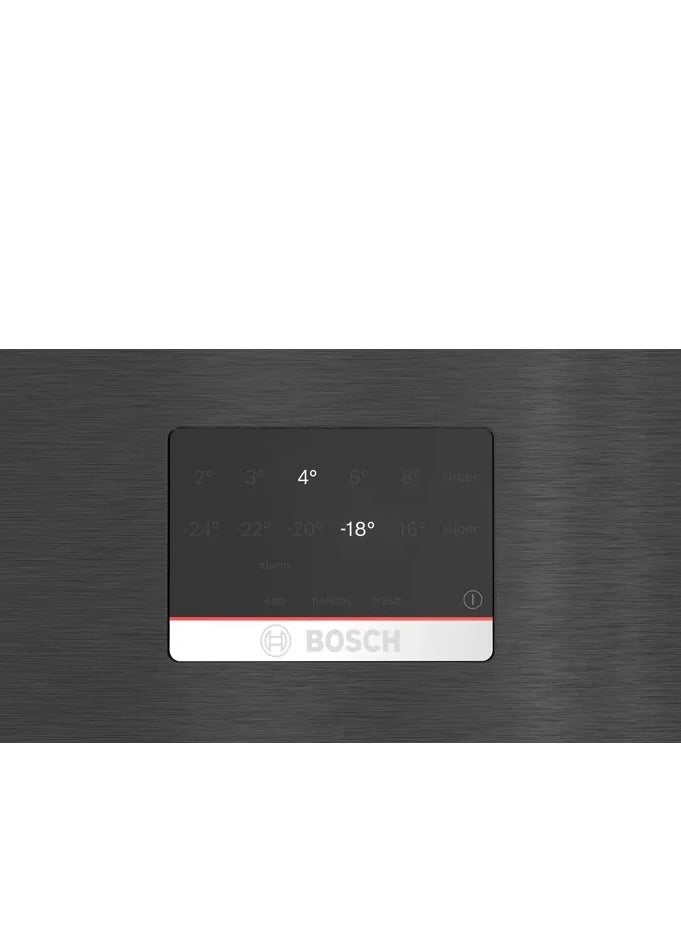 BOSCH Refrigerator Series 4 with bottom freezer Net Capacity 505 Liter hyper Fresh Black stainless steel KGN56CX30U KGN56CX30U Black - Image 3
