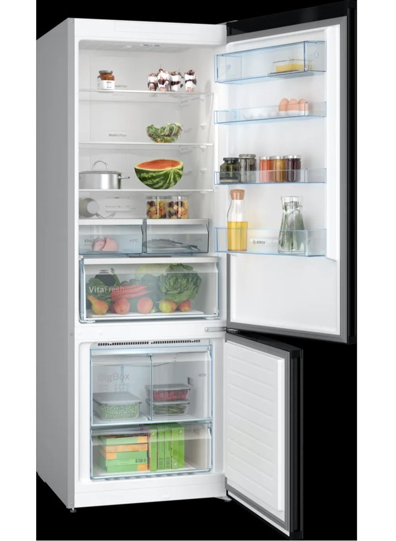 BOSCH Refrigerator Series 4 with bottom freezer Net Capacity 505 Liter hyper Fresh Black stainless steel KGN56CX30U KGN56CX30U Black - Image 2