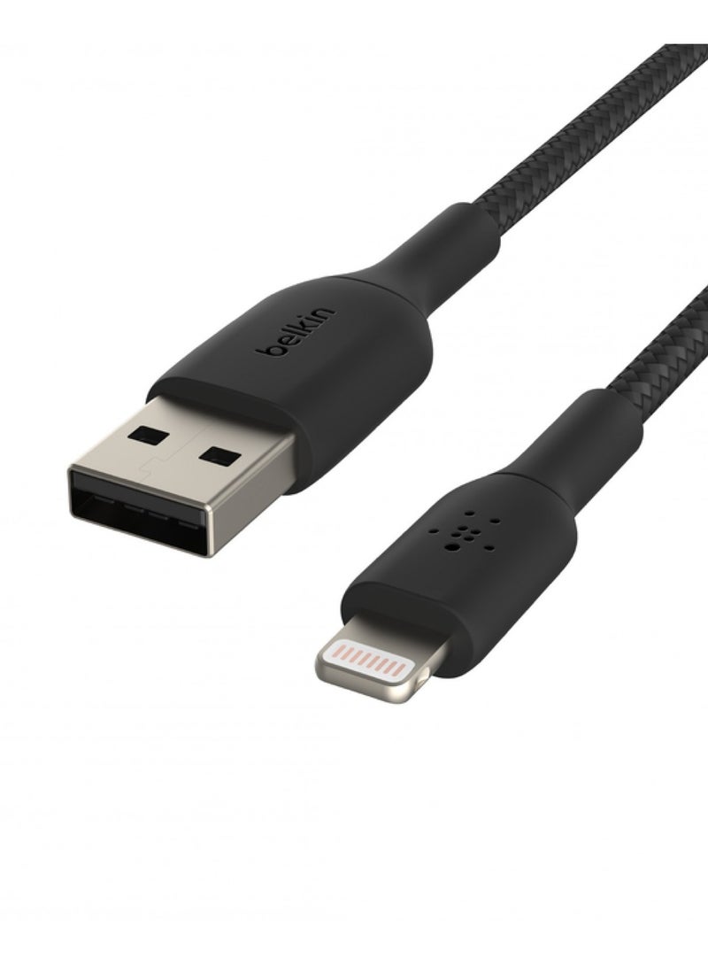 belkin Charging Cable Braided USB to lightning 1m Black - Image 3