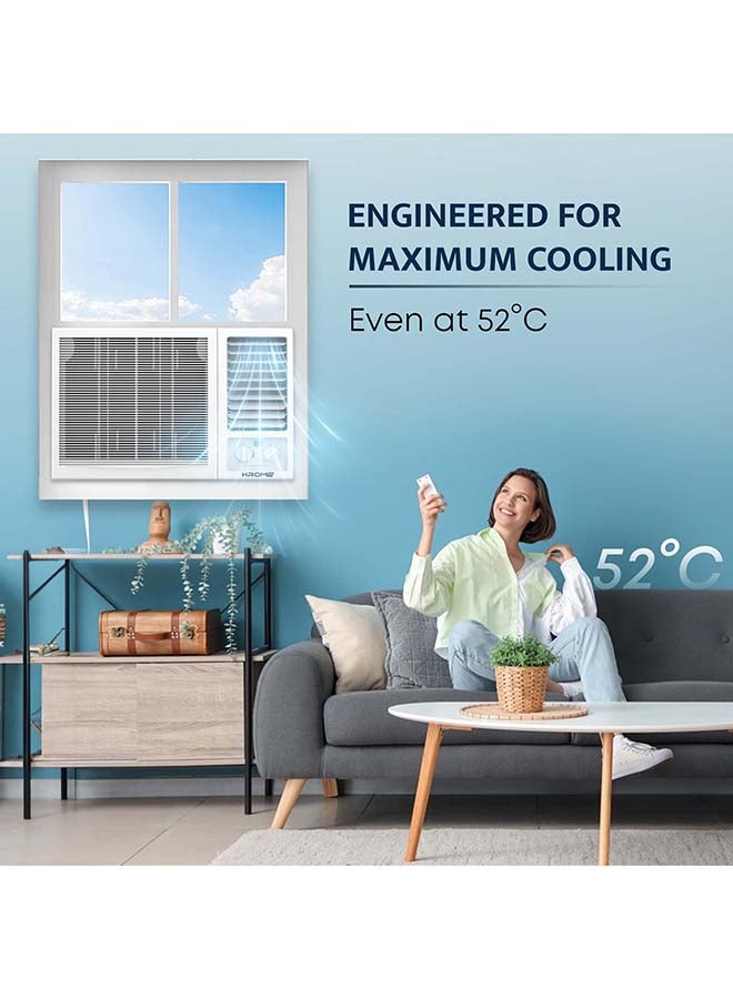 Krome 1.5 Ton Window Air Conditioner, 18000 BTU, R410a Gas, Rotary Compressor, Energy Efficient, Low Noise, Maximum Cooling, Mechanical Control,Turbo Mode, 1 Year Warranty KR-AWR18ST3 White - Image 5