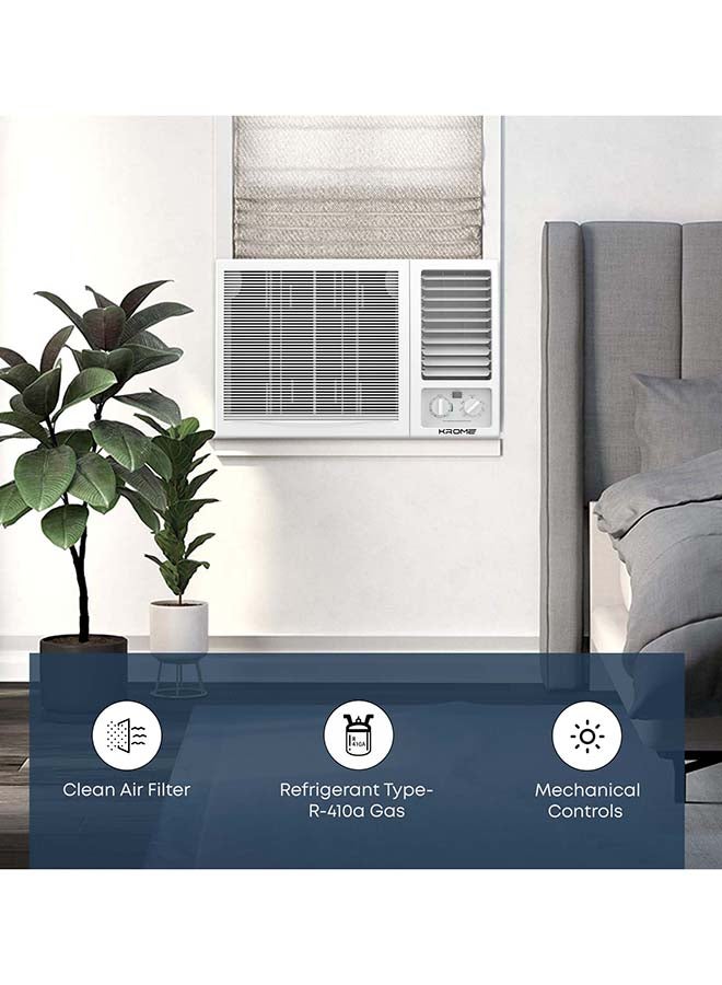 كروم مكيف هواء نافذة 2 طن، 24000 وحدة حرارية بريطانية، غاز R410a، ضاغط دوار، موفر للطاقة، ضوضاء منخفضة، أقصى تبريد، تحكم ميكانيكي، وضع توربو، ضمان لمدة عام - Image 4