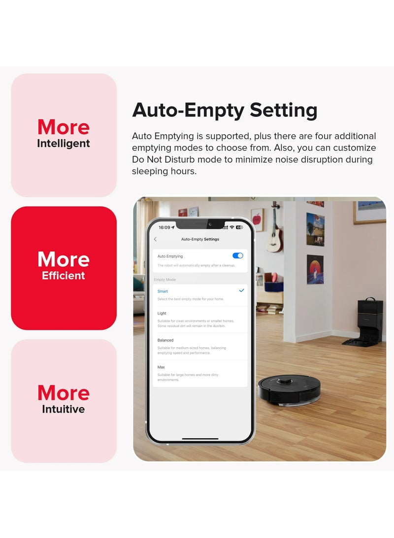 roborock - Robot Vacuum And Mop With Auto-Empty Dock, 770ml Large Dustbin For Pet Hair 2.4 L 60 W Q5 Pro+ Black - Image 1