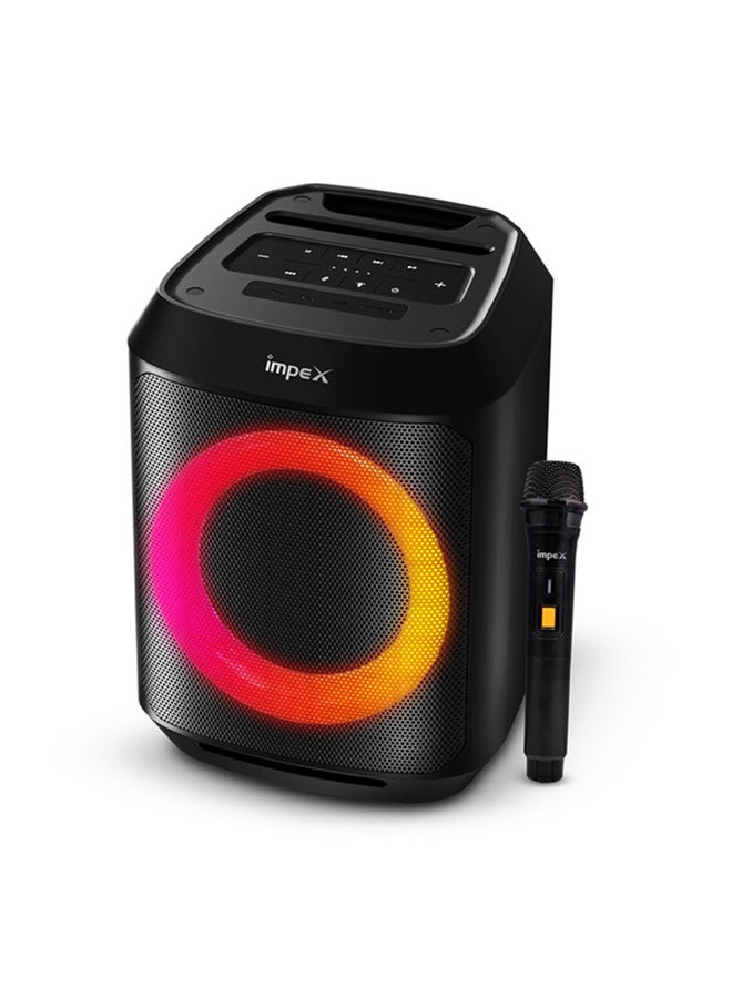 Impex Portable Trolley Speaker 800W(PMPO) With Wireless Mic And Remote Control, Rechargeable 2400mAh Battery, LED DJ Light Party Bluetooth Speaker, FM\USB\TF\BT\TWS,2 Years Warranty Black  - Image 1