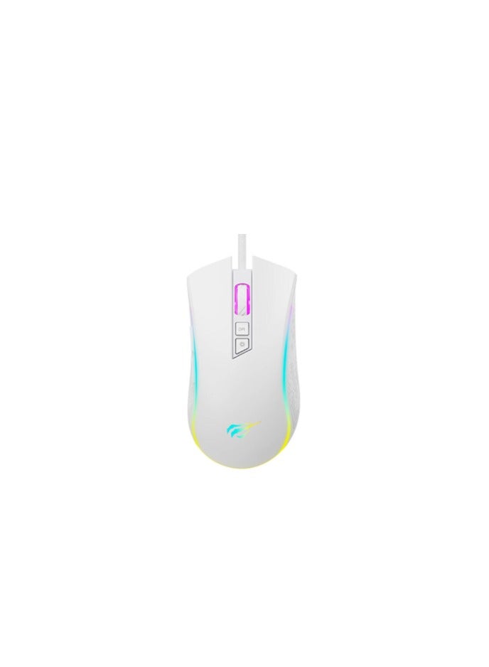 هافيت ماوس ألعاب سلكي أبيض Ms1034  - Image 1