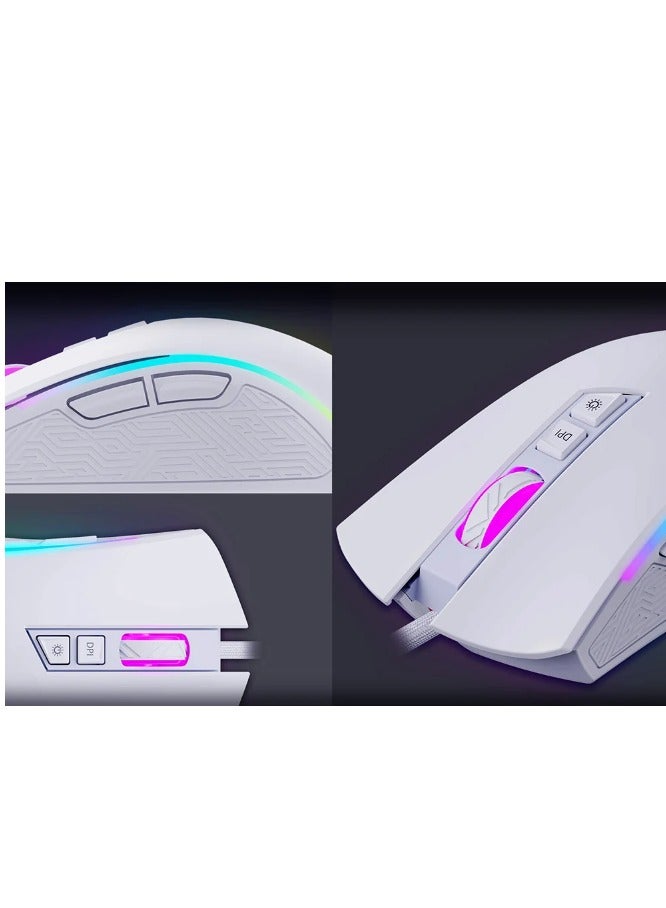 havit - MS1034 RGB Backlit Programmable Gaming Mouse, A725F chip, 7 Buttons, White | HVMS-MS1034-WHM - Image 1
