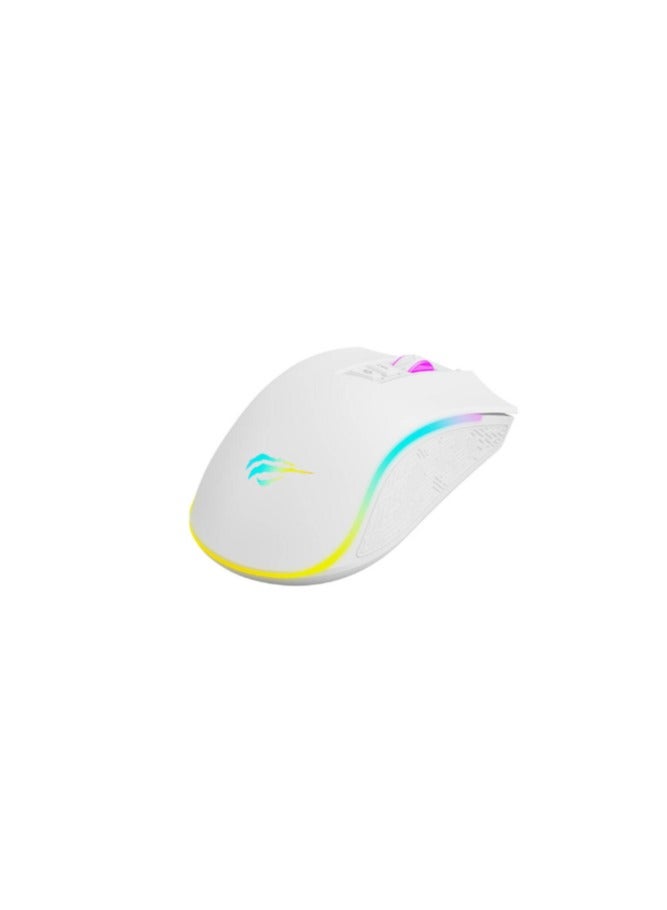 هافيت ماوس ألعاب سلكي أبيض Ms1034  - Image 5