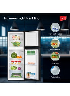 Impex Double Door Refrigerator 4.5 Cu.Ft Freezer Fast Cooling Fridge Safety Lock And Key 138L 70 W IRF 138C Dark Grey  - Image 3