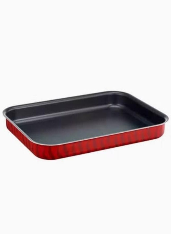Set Of 6 Rectangular Trays Red/Black ( 31*45 / 29*41 / 27*37 / 24*31 / 22*29 / 19*25 )cm