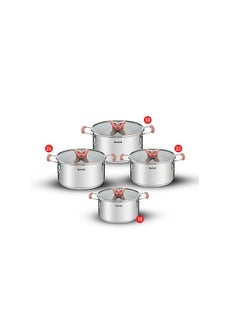 Tefal Optispace Stainless Steel Stewpot Set- G720S678 Grey 18,22,26,30cm - pnsku/N70090553V/45/_/1720349489/9a75a245-e96c-4814-9675-846d1006a6e2